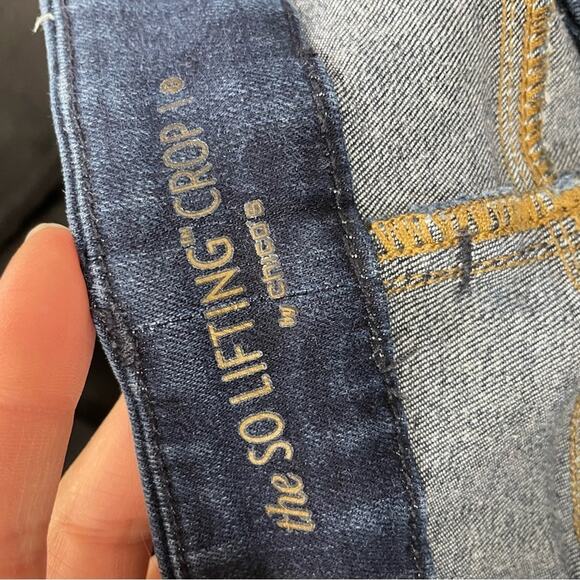 Chicos So Lifting Dark Wash High Rise Cropped Jeans Womens 0P Blue Denim Zip Fly - Picture 11 of 11